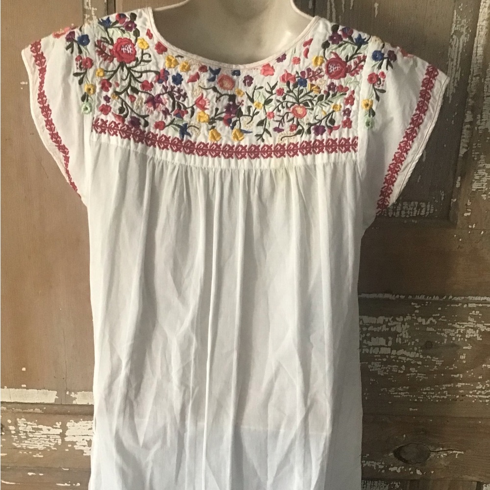 3J Workshop Johnny Was Embroidered Dress White Floral Small - Picture 10 of 12